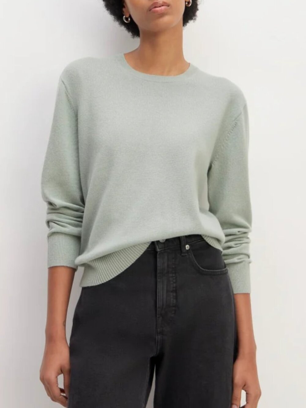 NWT Everlane Women The Classic Crew in Cashmere Green, Size XXL, Retail $178